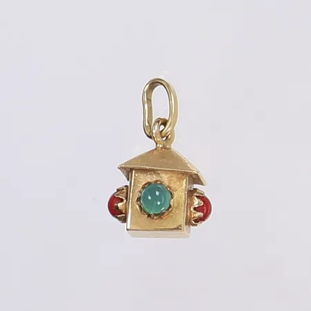 Hänge med stenar, 17x11mm, 18K Vikt: 2,3 g