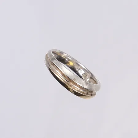 Ring, delvis förgylld, stl 19, bredd 4-6mm, slitage, silver 925/1000 Vikt: 4,2 g