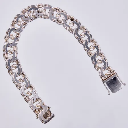 Armband Bismarck, längd: ca 19cm, bredd: ca 11mm, BEH, Bengt Hallberg Guldsmeds AB, år 1976, 925/1000 silver  Vikt: 40,3 g
