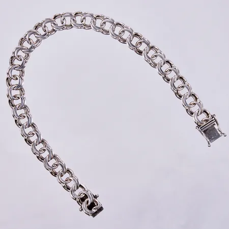 Armband bismarck, längd: ca 20cm, bredd: ca 9mm, GHA, 925/1000, silver Vikt: 17,5 g