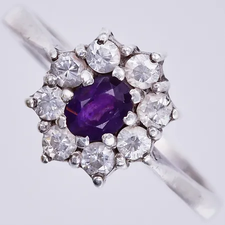 Ring med färgade stenar, stl:18, bredd: 2mm, silver 925/1000 Vikt: 2,9 g