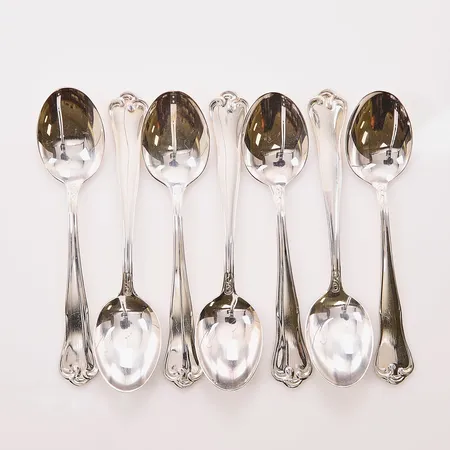 7 Kaffeskedar, 11,5cm, MEMA, 830/1000 Silver 91,6g.