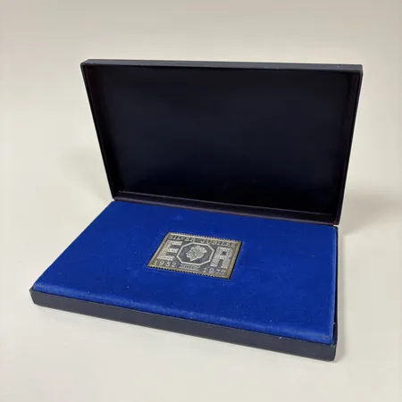 Silverplakett, Jubileum 1952-1977, The Franklin Mint, etui, 925/1000 Silver 74,7g.