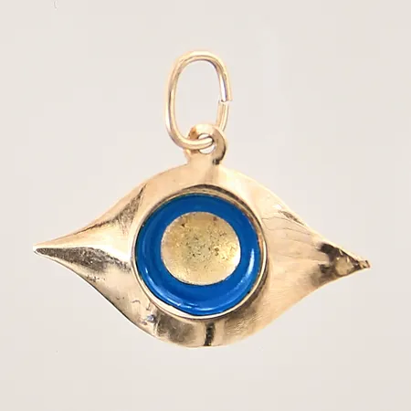 Hänge med blå emalj, 20x22mm, skadad vid kant, 14K Vikt: 0,6 g