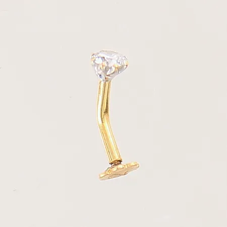Näsring med diamant ca 0,12ct, troligen syntetisk, 10x4mm, ostämplad, 18K  Vikt: 0,2 g