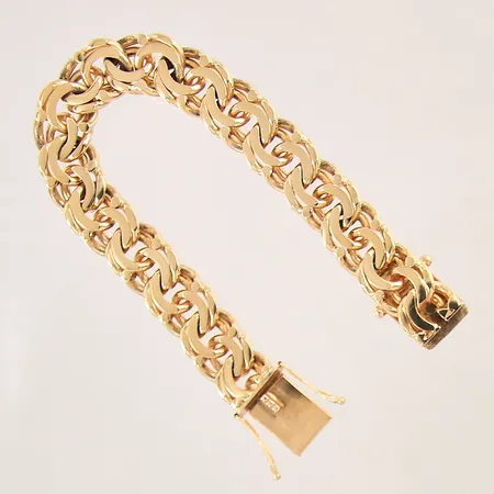 Armband Bismarck, längd 18,5cm, bredd 13mm, 18K  Vikt: 79,1 g