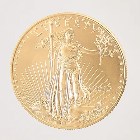 Guldmynt, USA, 1 OZ, 50 Dollars, Ø33mm, Liberty 2015, In God We Trust, plastetui, 22K  Vikt: 33,9 g