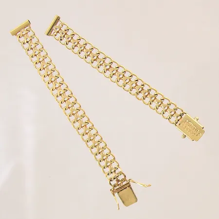 Klockarmband, fiskben, längd: 17cm, bredd: 8,5mm, 18K  Vikt: 15,7 g