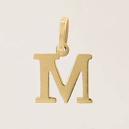 Hänge, bokstaven M, 12x7mm, 18K Vikt: 0,2 g