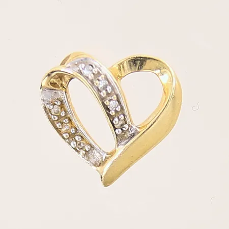 Hänge, hjärta med diamanter 7 x ca 0,005ct, 12x12,5mm, GHA, 18K Vikt: 1,2 g