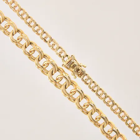 Collier doserad Bismarck, längd 42,5cm, bredd 4-8,5mm, GHA, 18K Vikt: 21,4 g