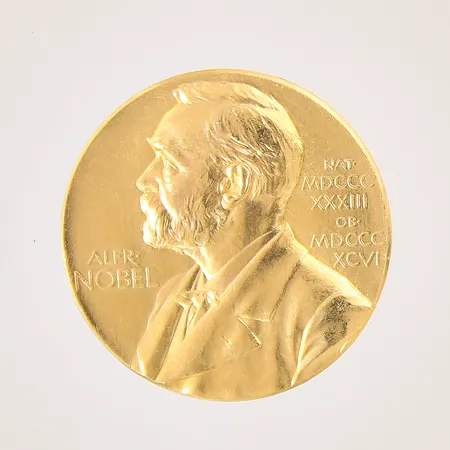 Medalj, Alfred Nobel, Reg.Acad.Scient.Svec. Ø27mm, 23K Vikt: 20,2 g