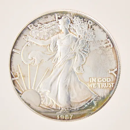 Mynt, United States of America, one dollar, Ø40mm, 1987, etui, silver 999/1000 Vikt: 31,5 g