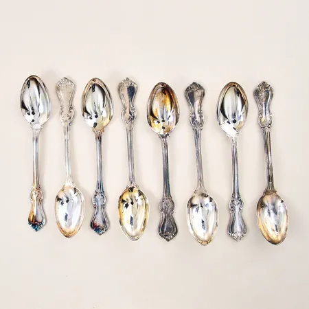 Kaffeskedar 8st, 12,4cm, modell Olga, silver 830/1000 Vikt: 132,1 g