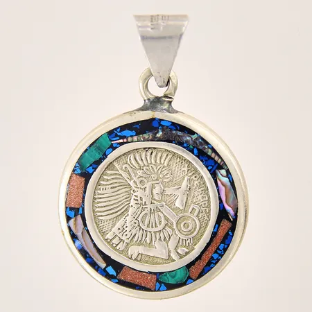 Hänge med emalj, 48x32mm, ostämplat, silver 830/1000 Vikt: 16,9 g