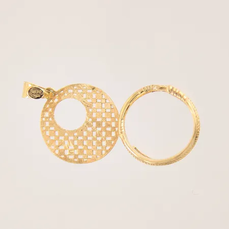 Guldsmycken, vitguldsdetaljer, repor, bucklor, 18K  Vikt: 7,2 g