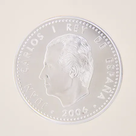 Mynt, Juan Carlos I, 10 euro, 2006, Ø40mm, plastetui, silver 925/1000 Vikt: 26,9 g
