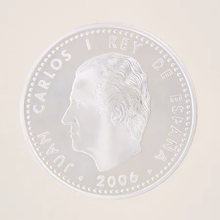 Mynt, Juan Carlos I, 10 euro, 2006, Ø40mm, plastetui, silver 925/1000 Vikt: 26,9 g