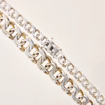 Collier doserad Bismarck, längd 45,5cm, bredd 7-12mm, GFAB, silver 925/1000  Vikt: 33,5 g