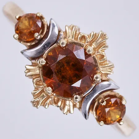 Ring med stenar, stl: 18 ¼, bredd ca 1-11mm, 14K Vikt: 3,8 g