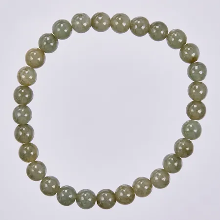 Armband med Jadeite enligt certifikat Jaderabbitgems, Ø 6mm, med flexband, Ø ca 5,5cm