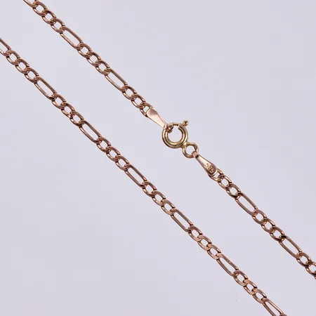 Kedja längd ca 51,5cm, bredd ca 2mm, 14K Vikt: 2,3 g