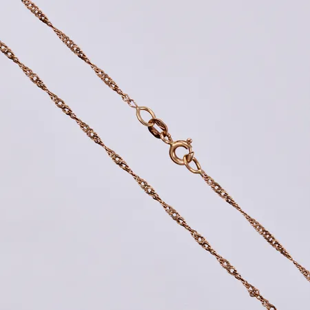 Kedja Singapore, längd: ca 43,5cm, bredd: ca 1mm, 18K Vikt: 2,5 g