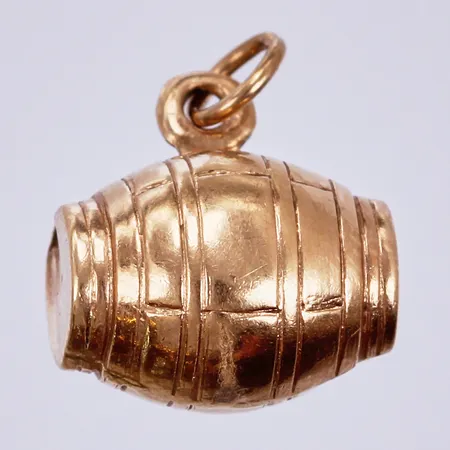 Berlock Tunna, längd: ca 1cm, bredd: ca 11mm, 18K Vikt: 1,1 g