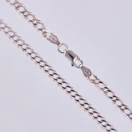 Kedja Pansar, längd: ca 45cm, bredd: ca 4mm, 925/1000 silver Vikt: 11,2 g
