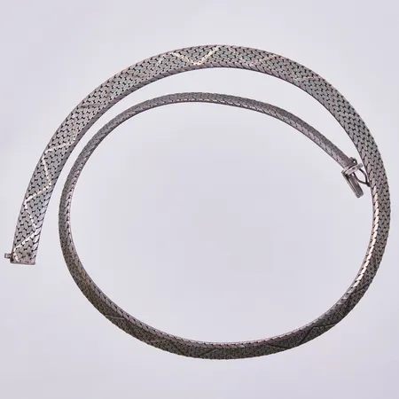 Kedja, längd: ca 40,5cm, bredd: ca 8mm, 835/1000 silver   Vikt: 34,1 g