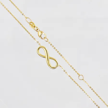 Collier med hänge, 46,5cm, bredd 0,9mm, GHA,18K Vikt: 1,9 g