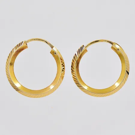 Ett par örhängen, Ø 14,8mm, ihåliga, 18K Vikt: 1 g
