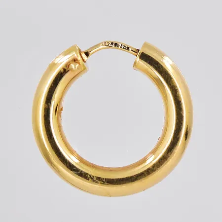Örhänge, udda, Ø 16,4mm, bredd 3mm, ihålig, 18K Vikt: 1 g