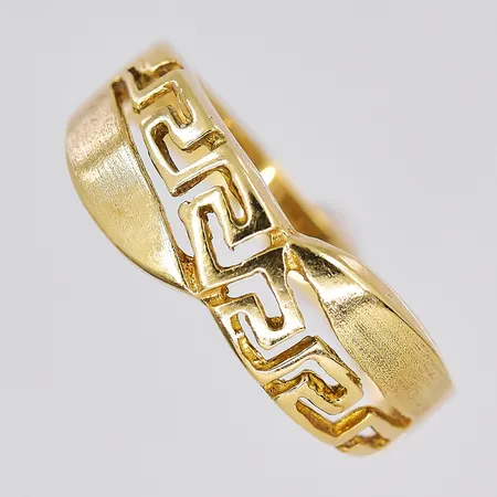 Ring, stl 18½, ovandel bredd 7,3mm, 14K Vikt: 3,1 g