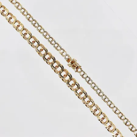 Kedja Bismarck, 46cm, doserad bredd 4,3-8mm, 18K Vikt: 22,7 g