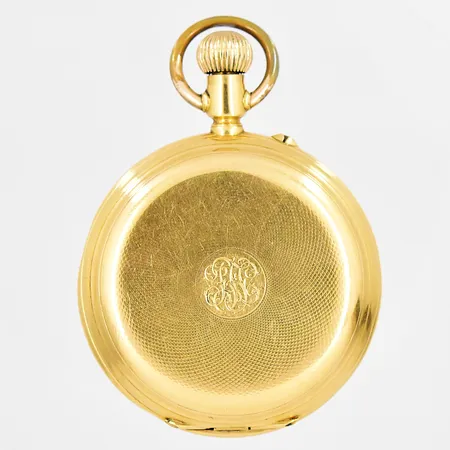 Fickur, Savonette, Ø 50mm, manuell, boettnr 72095, alla tre boetter 18K guld, graverad boett 1873-1883, små bucklor innerboett, 18K bruttovikt 92,0g Vikt: 92 g