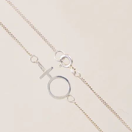 Kedja med integrerat hänge, längd 40-45cm, bredd 1-8,5mm, silver 925/1000 Vikt: 1,9 g