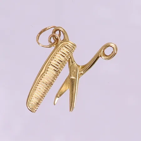 Hänge sax och kam, ca 22,5x9,5mm. 18K Vikt: 1 g
