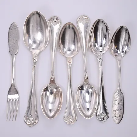 Bestick, längd 18-20,5cm, silver 830/1000.  Vikt: 295,7 g