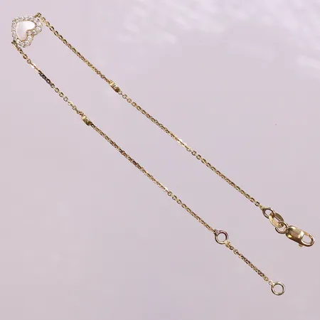Armband med stenar, längd 17-19cm, bredd 1-7mm, 14K.  Vikt: 1,9 g