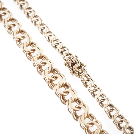 Collier, dosserad bismarck, 41cm, bredd 6mm-11mm, 14k Vikt: 45,5 g