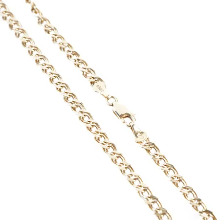 Halskedja, 50,5cm, bredd 5mm, 14k Vikt: 9,3 g
