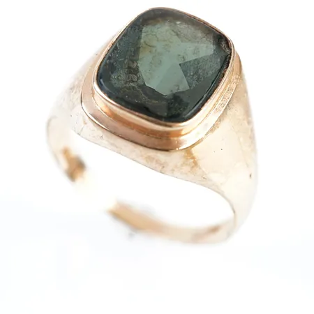 Ring m sten, stl 20(63), bredd 15mm, 18k Vikt: 5 g