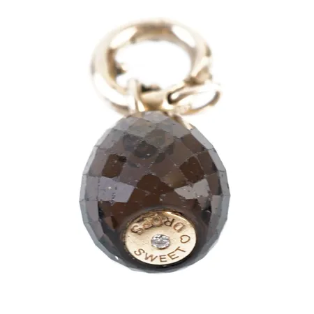 Berlock, Ole Lynggaard, Sweet Drops Charm, briolettslipad rökkvarts, diamant 0,015ct, längd 22mm, 18K, bruttovikt 3,5g Vikt: 3,5 g