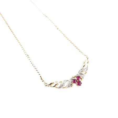 Collier m stenar, 42cm, bredd 7mm, 18k Vikt: 6,5 g