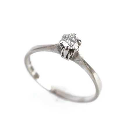 Ring m diamant 0,22ct enligt gravyr, uppskattningsvis W SI, vitguld, stl 17½(55), 18k Vikt: 2,4 g