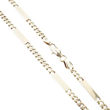 Halskedja, 53,5cm, bredd 4,5mm, 14k Vikt: 37 g