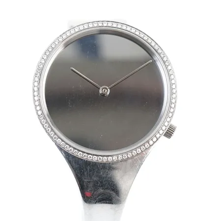 Damur Georg Jensen m diamantbezel, quartz, innermått 17cm, batteribyte krävs