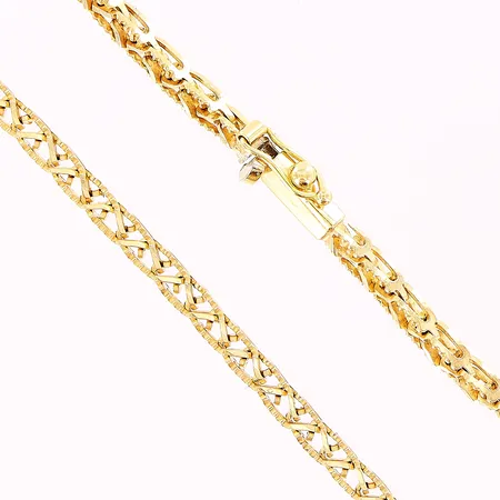 Kedja, 38,5cm, bredd 2,5mm, höjd 2,5mm, 18K Vikt: 16,9 g