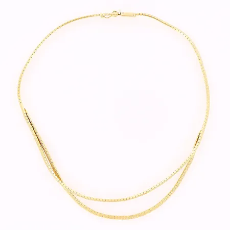 Collier, 42cm, bredd 2,5mm, säkerhetskedja defekt, 18K Vikt: 25,6 g